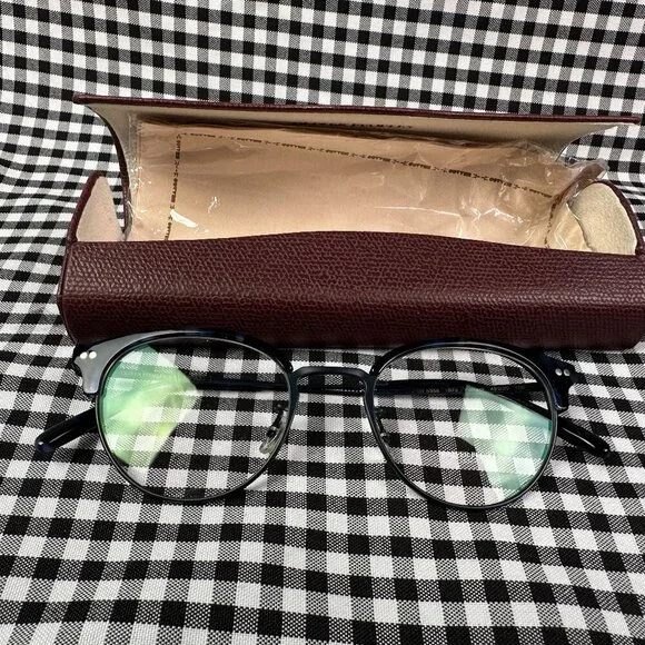 Oliver Peoples Pollack Eyeglasses Dark Blue Tortoise Round Frame OV 5358 - Picture 3 of 7